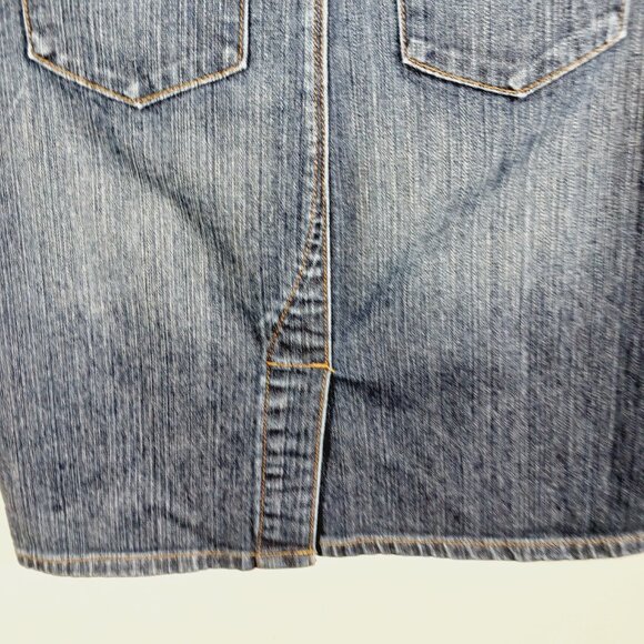 Levi's Signature Denim Skirt Misses Size 4 Zip, Western, Coastal Cowgirl Country - Picture 10 of 16